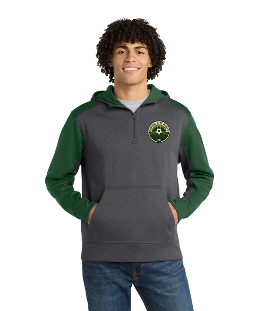 Sport-Tek® Tech Fleece Colorblock 1/4-Zip Hooded Sweatshirt - ST249