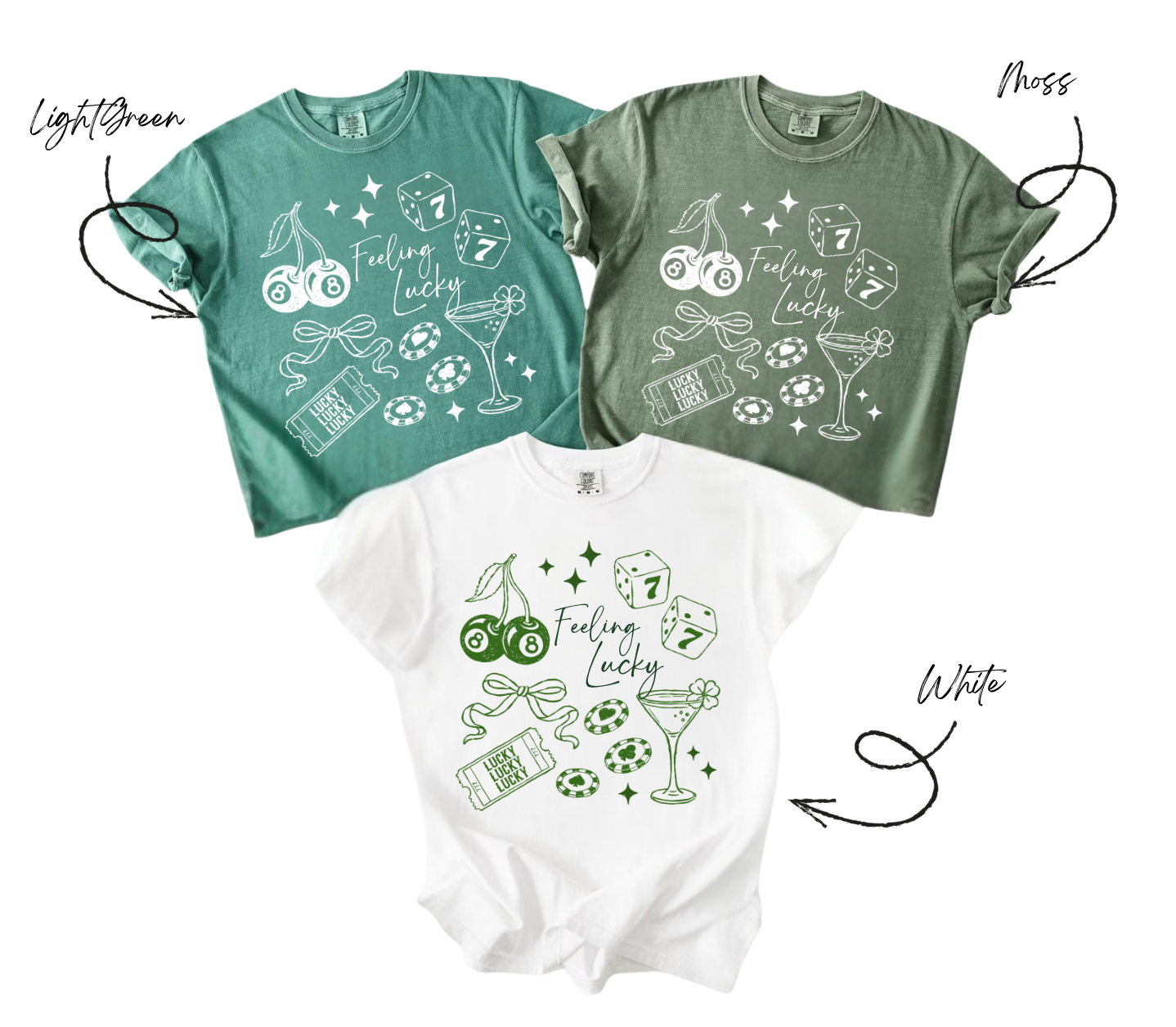 Feeling Lucky Line Drawing T