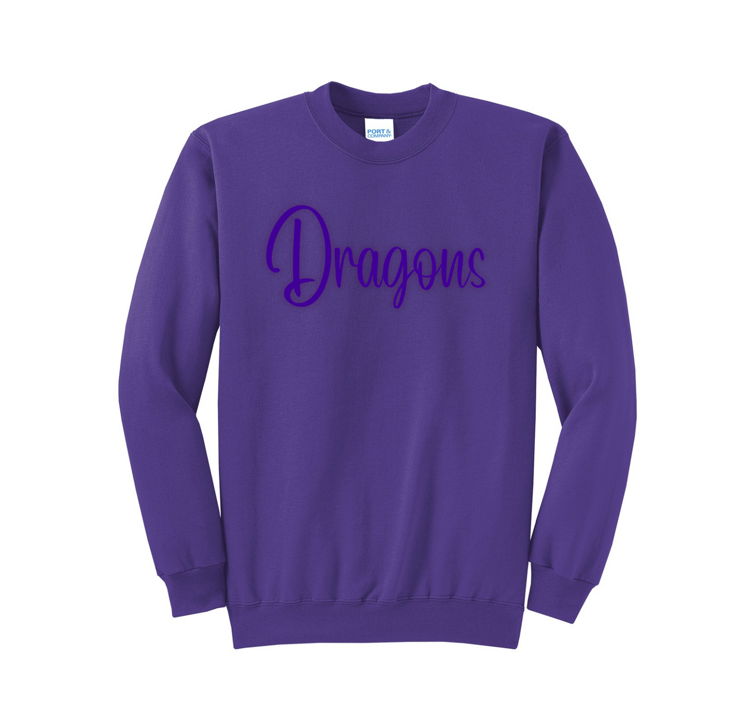 Johnston Dragons Monotone Puff Vinyl Crewneck