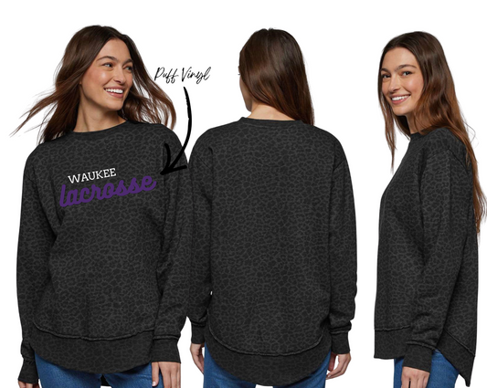 Women's Weekend Fleece Puff Vinyl Crewneck Sweatshirt - 3525