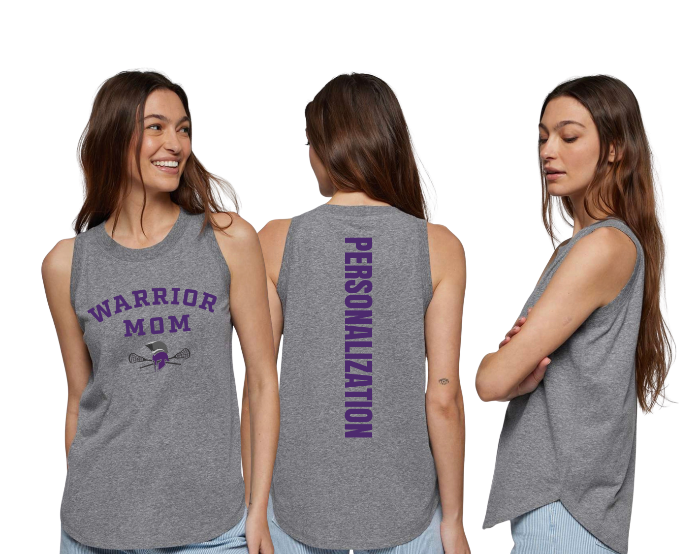 Personalized Women's Relaxed Fine Jersey Tank - 3592