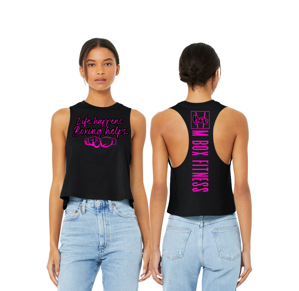 The “Life Happens Boxing Helps” Cropped Tank - BC6882