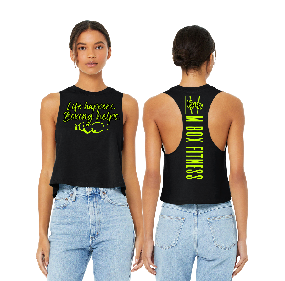 The “Life Happens Boxing Helps” Cropped Tank - BC6882