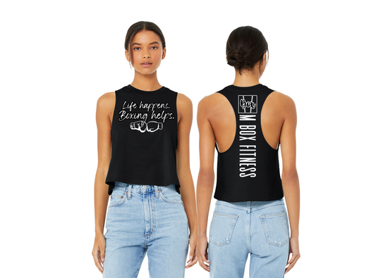 The “Life Happens Boxing Helps” Cropped Tank - BC6882