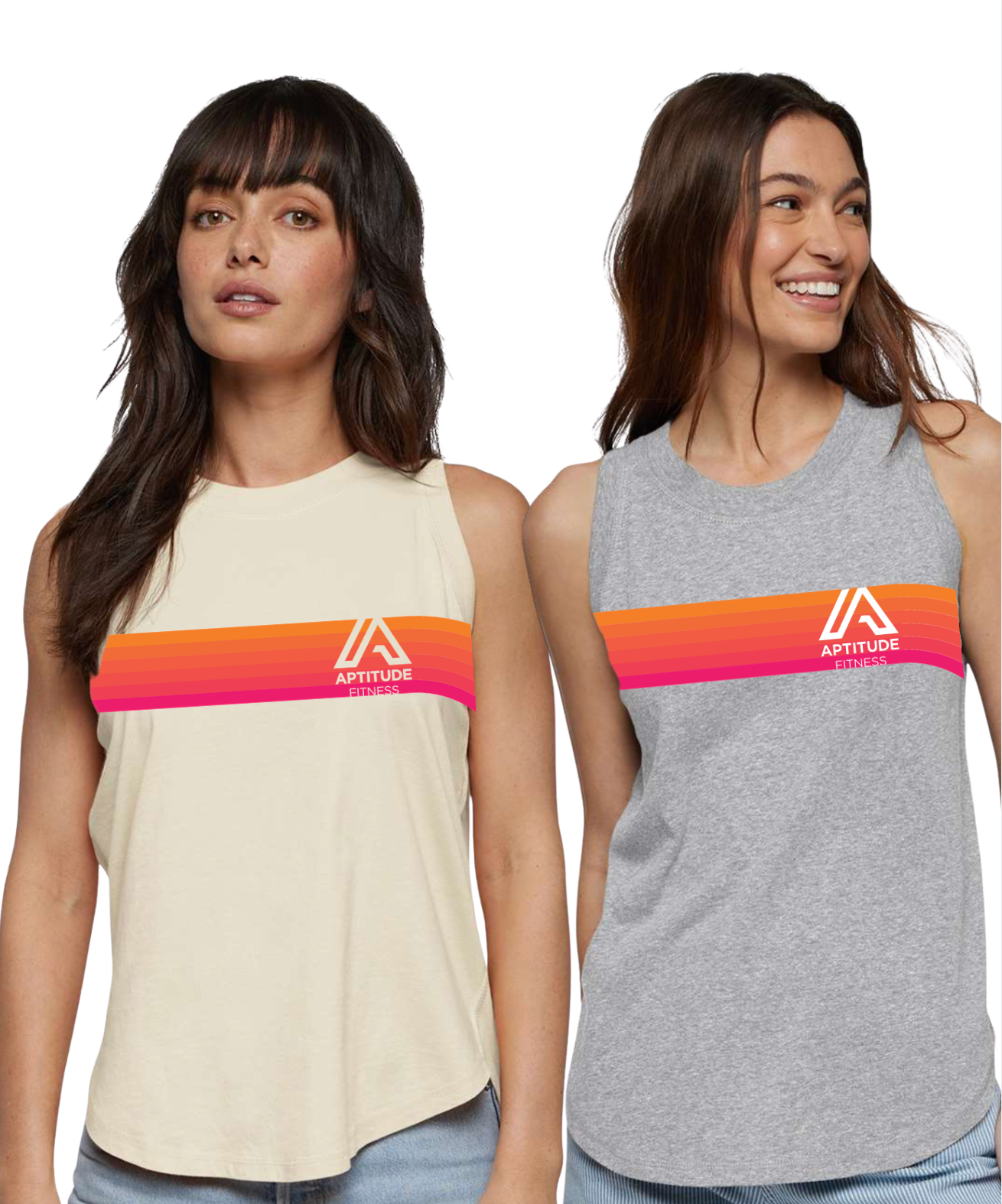 Women's Relaxed Fine Jersey Tank - 3592 - Ombre Logo