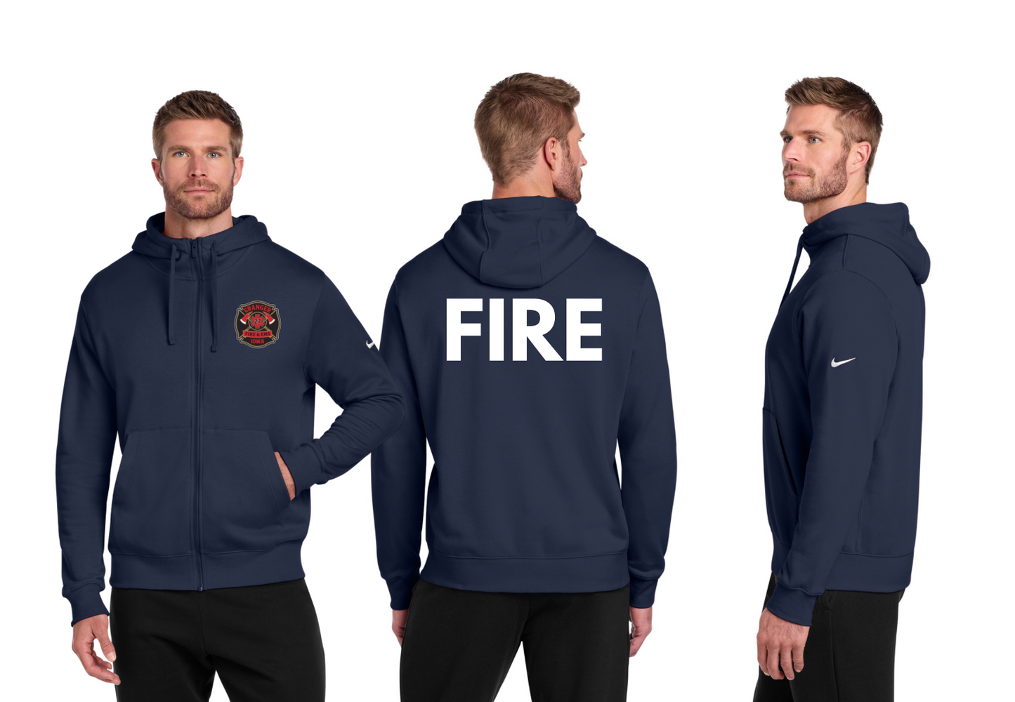 Nike Club Fleece Sleeve Swoosh Full-Zip Hoodie - NKDR1513