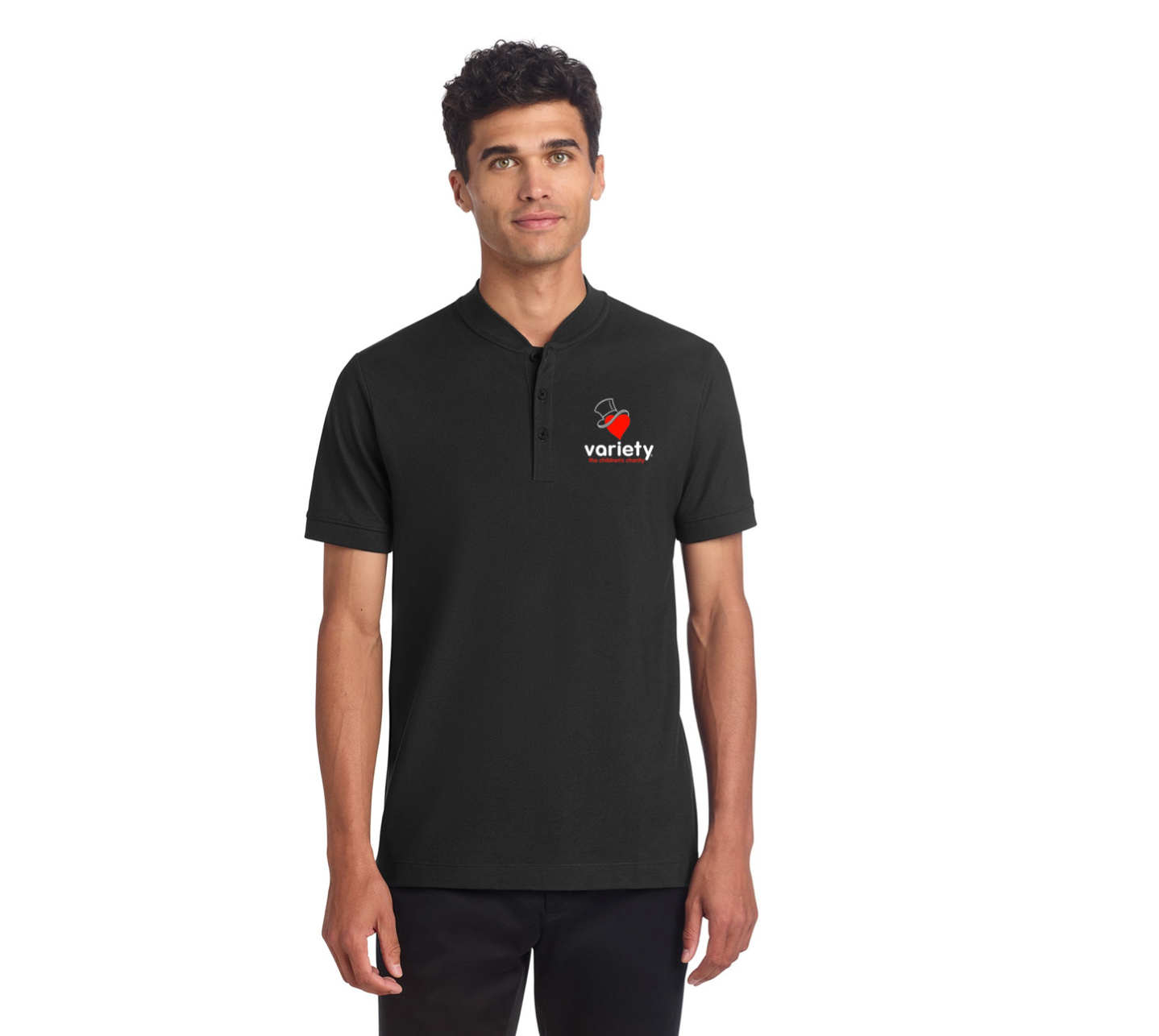 Mens Stretch Pique Henley - MM1008