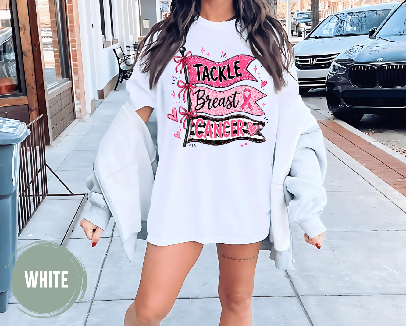 Tackle Breast Cancer Flags T-Shirt