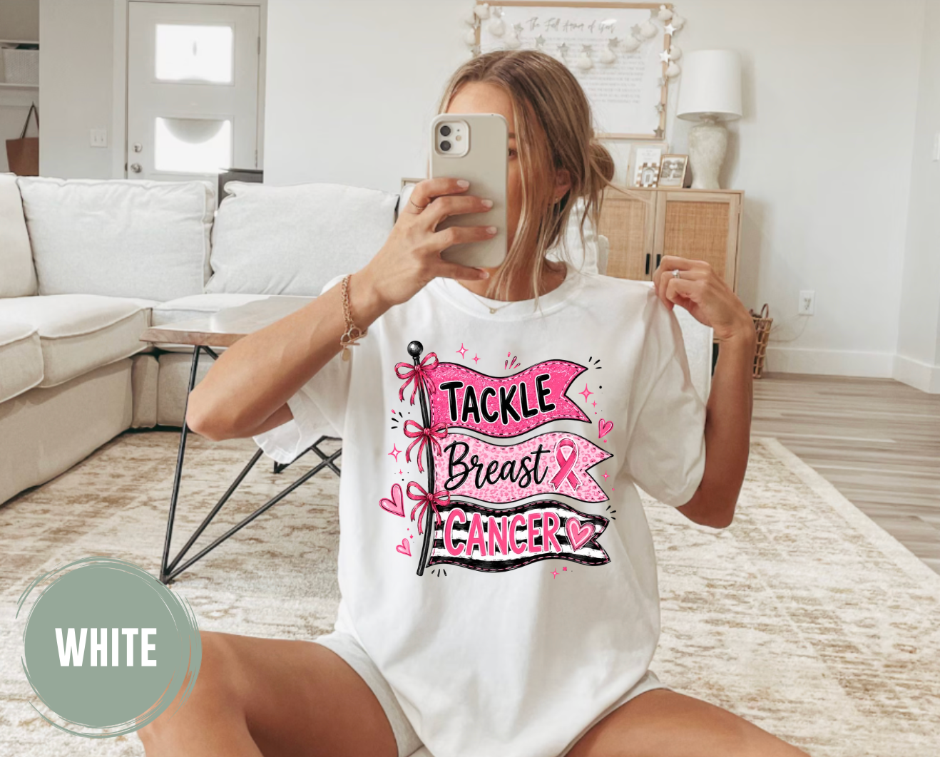 Tackle Breast Cancer Flags T-Shirt