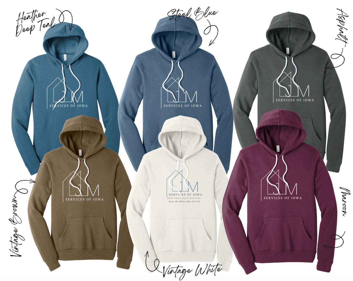 BELLA+CANVAS® Unisex Sponge Fleece Pullover Hoodie - BC3719 - Full Front