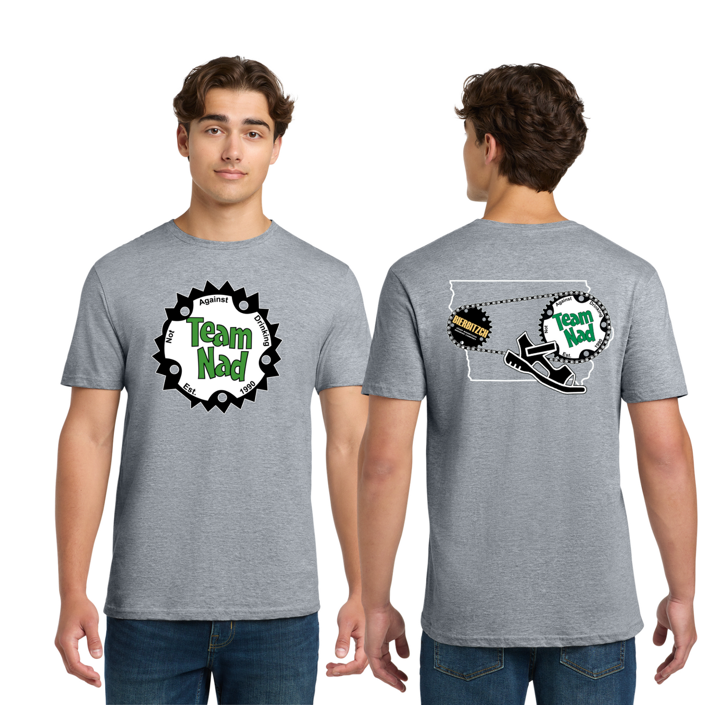 Gildan Softstyle® T-Shirt - 64000 - Bierbitzch + Team Nad Full Front Design