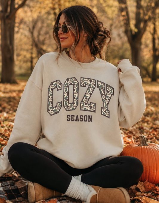 Cozy Season Camo Crewneck