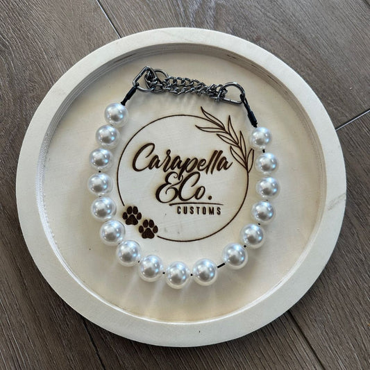 White Pearl Dog Necklace