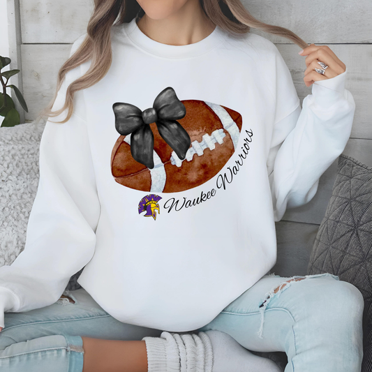 Waukee Watercolor Football Crewneck