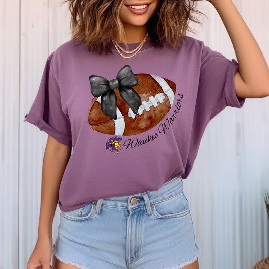 Waukee Watercolor Football Tee